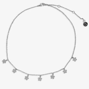 PURA VIDA Bitty Daisy Flower Silver Choker Necklace NEW Retail $24